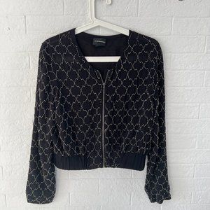 Club Monaco Silk Beaded Jacket